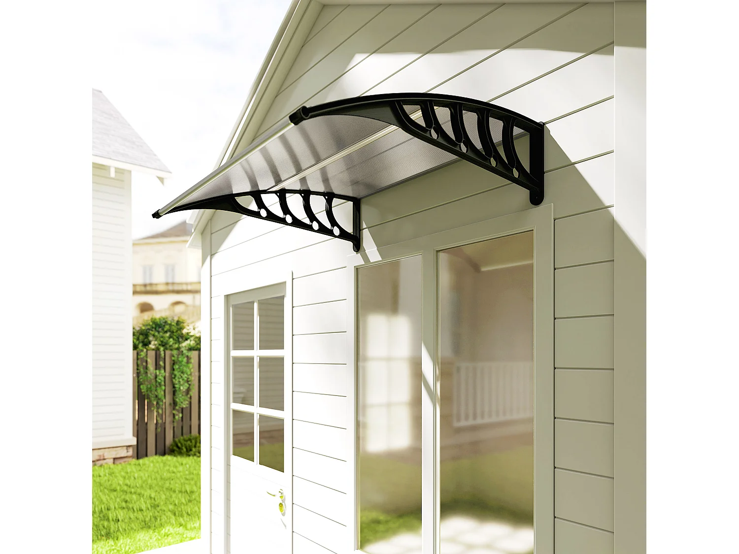 Pensilina da esterno in policarbonato 103x96.5x27cm trasparente