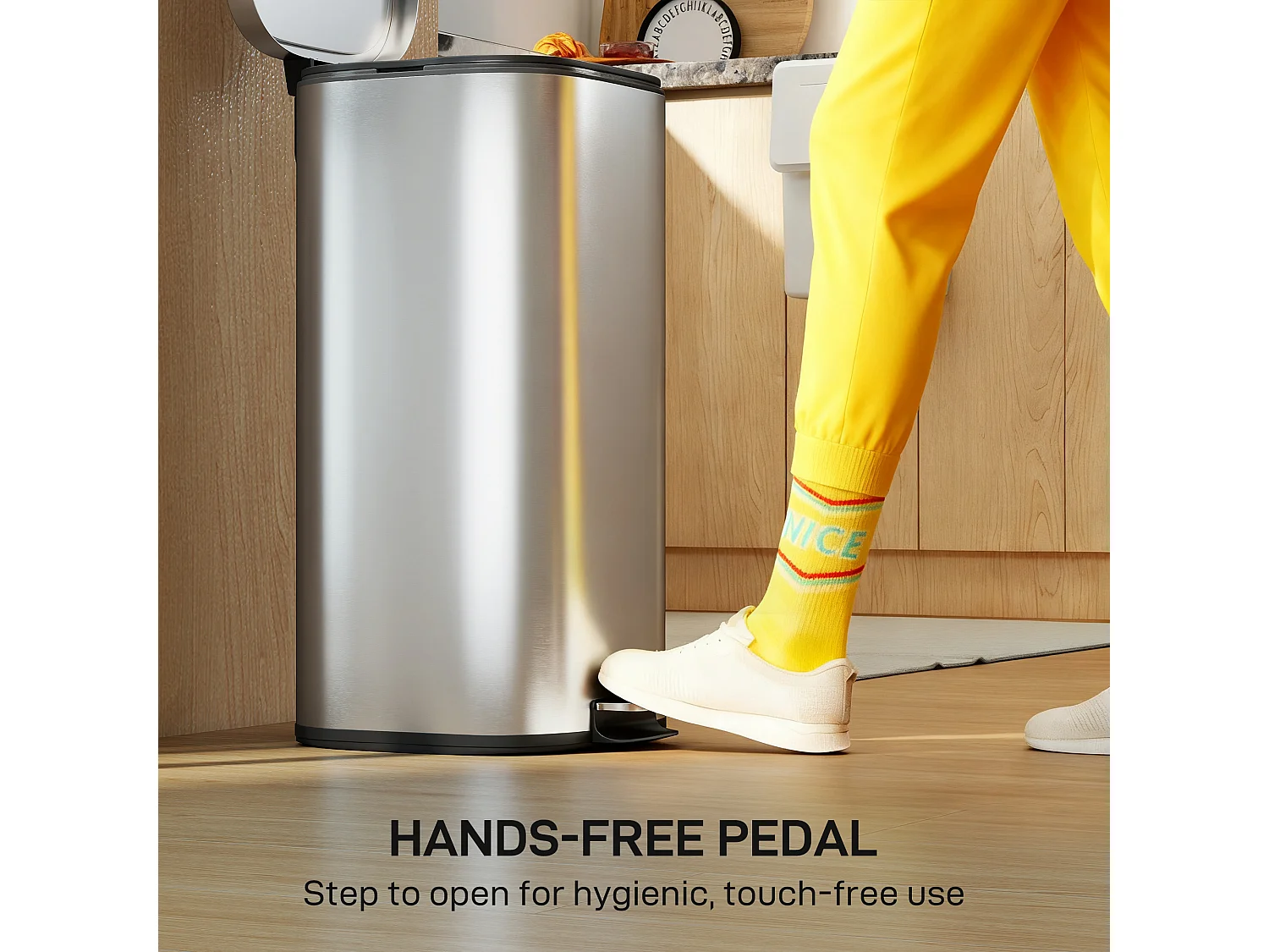 Bidone immondizia a pedale da 30l con secchio rimovibile 29x36x59.5 cm