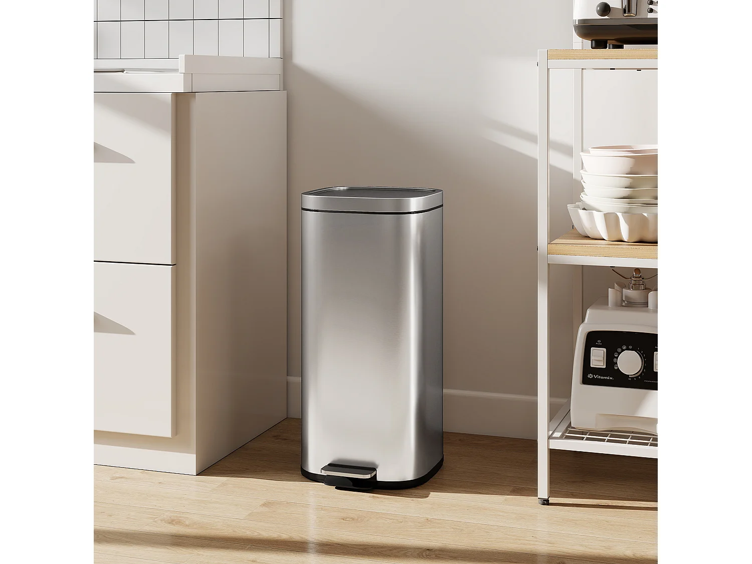 Bidone immondizia a pedale da 30l con secchio rimovibile 29x36x59.5 cm