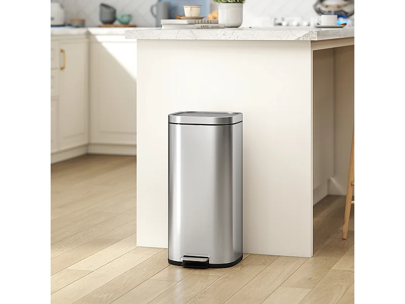 Bidone immondizia a pedale da 30l con secchio rimovibile 29x36x59.5 cm