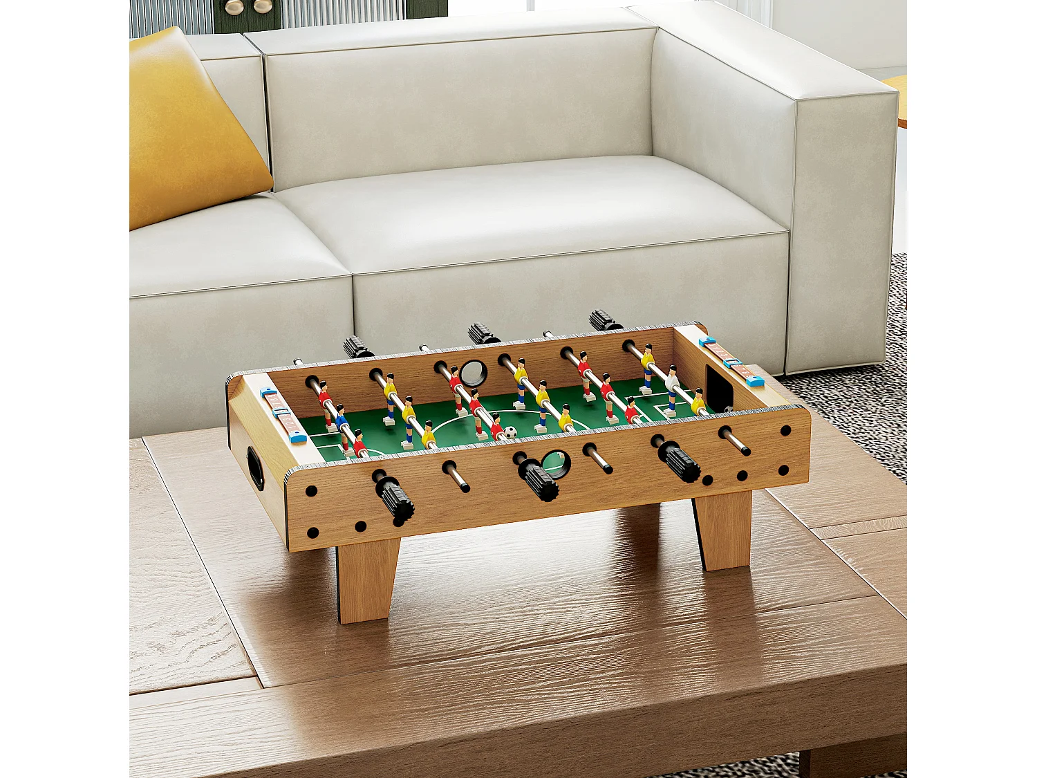 Calcio balilla pieghevole per adulti e bambini in mdf 69x36.5x22 cm