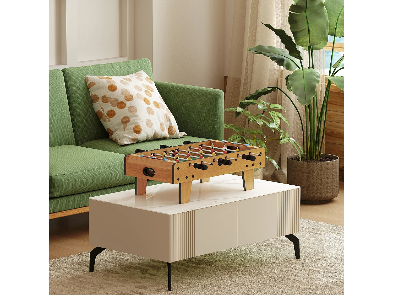 Calcio balilla pieghevole per adulti e bambini in mdf 69x36.5x22 cm