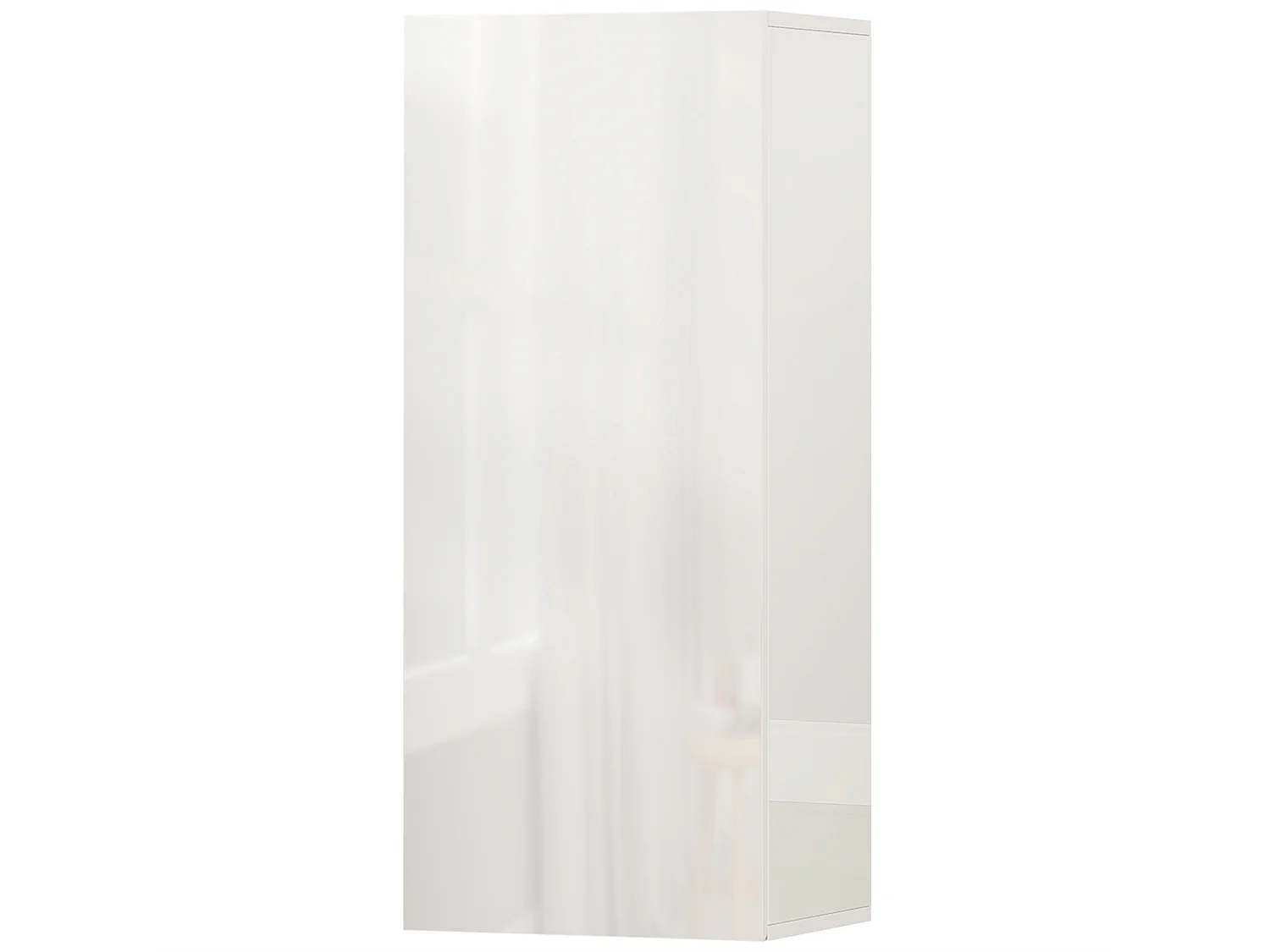 Pensile bagno con 2 ripiani regolabili e un'anta bianco lucido