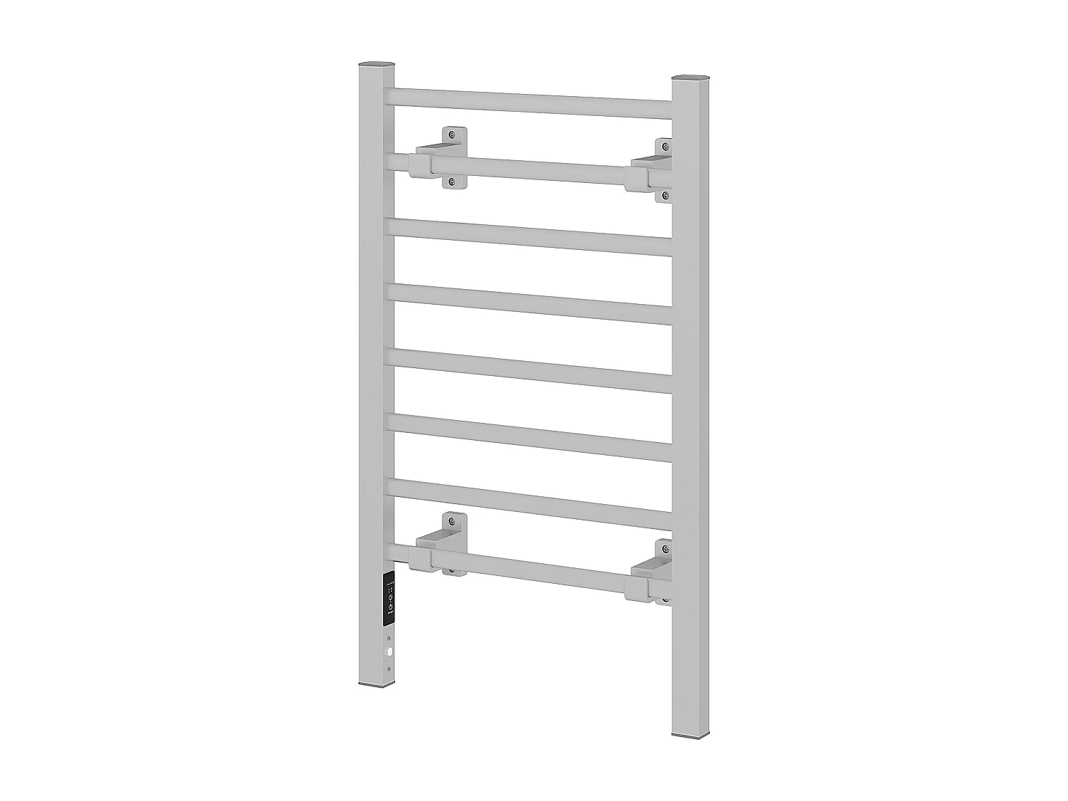 Scaldasalviette bagno elettrico da 150W con 8 barre e timer argento