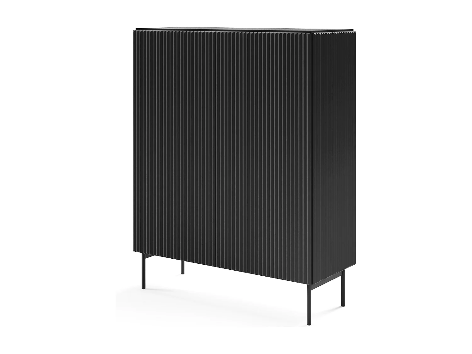 Ladekast, zwart, 98,6 x 123 x 39,8 cm