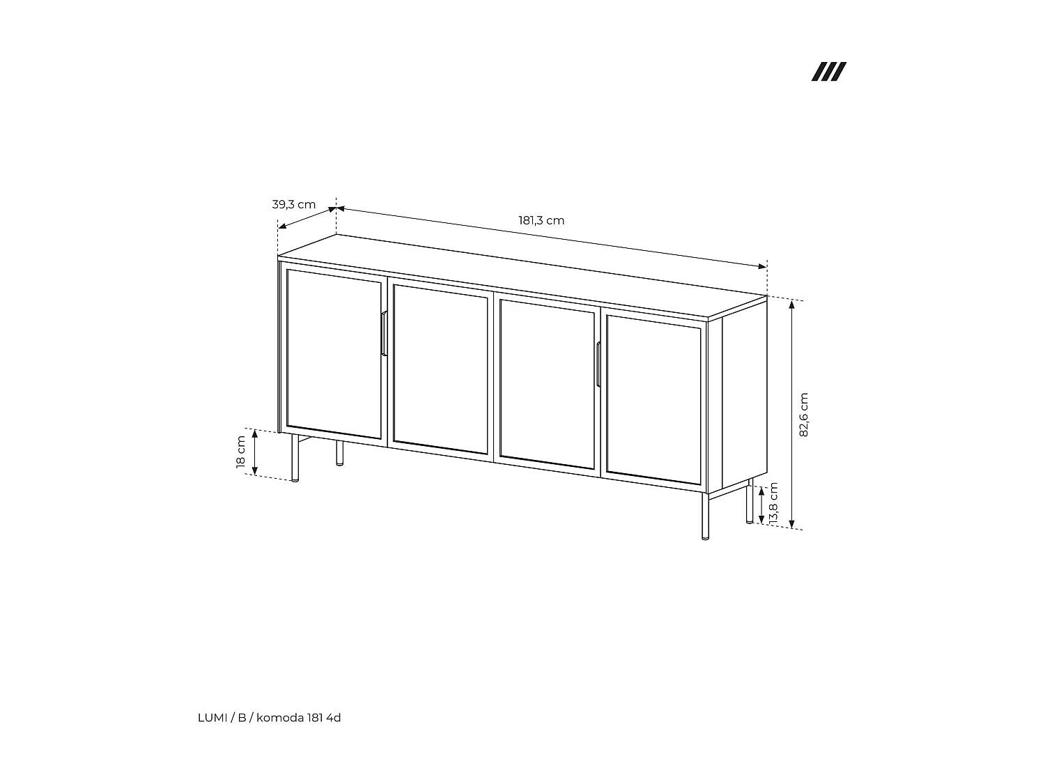 Commode, cachemire, 181,3 x 82,6 x 39,3 cm