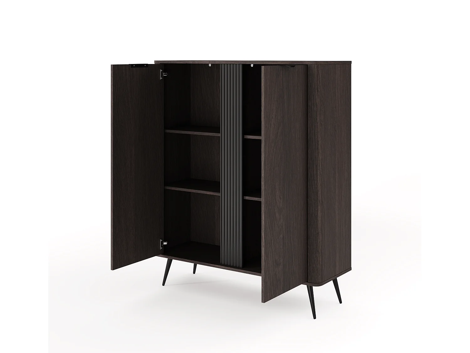 Commode, chêne Dunin combiné avec du noir, 113,2 x 134 x 38 cm