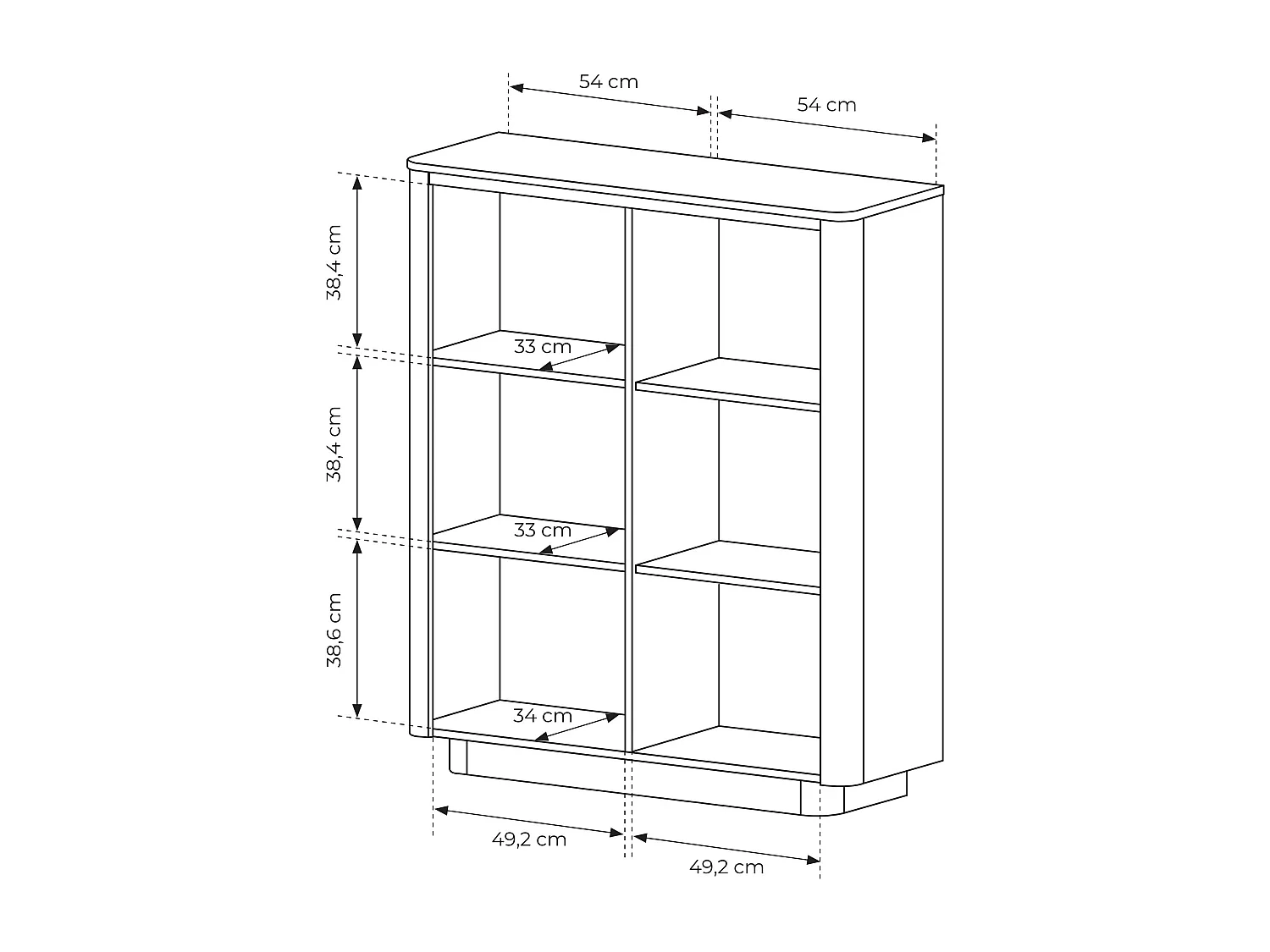 Commode en chêne Cremona, 113,2 x 133,1 x 38,1 cm