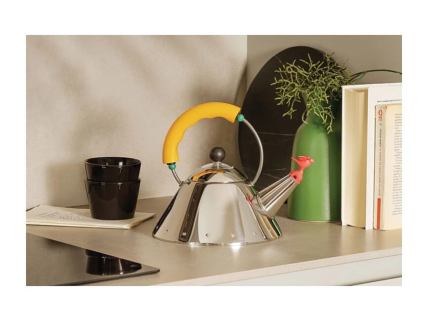 9093/1, Bollitore in acciaio con fischietto rosso, Alessi