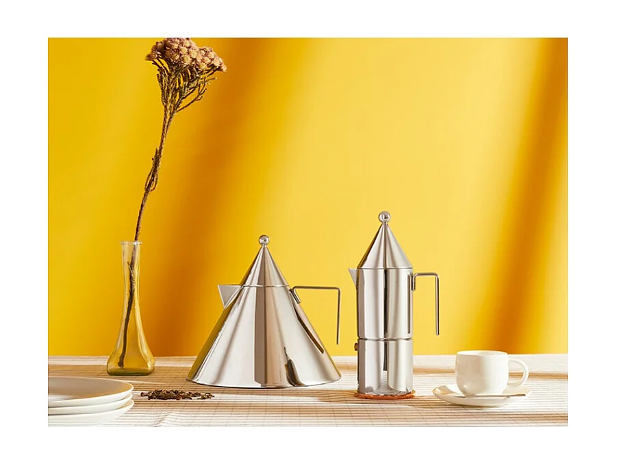 IL CONICO, Bollitore in acciaio cromato, Alessi