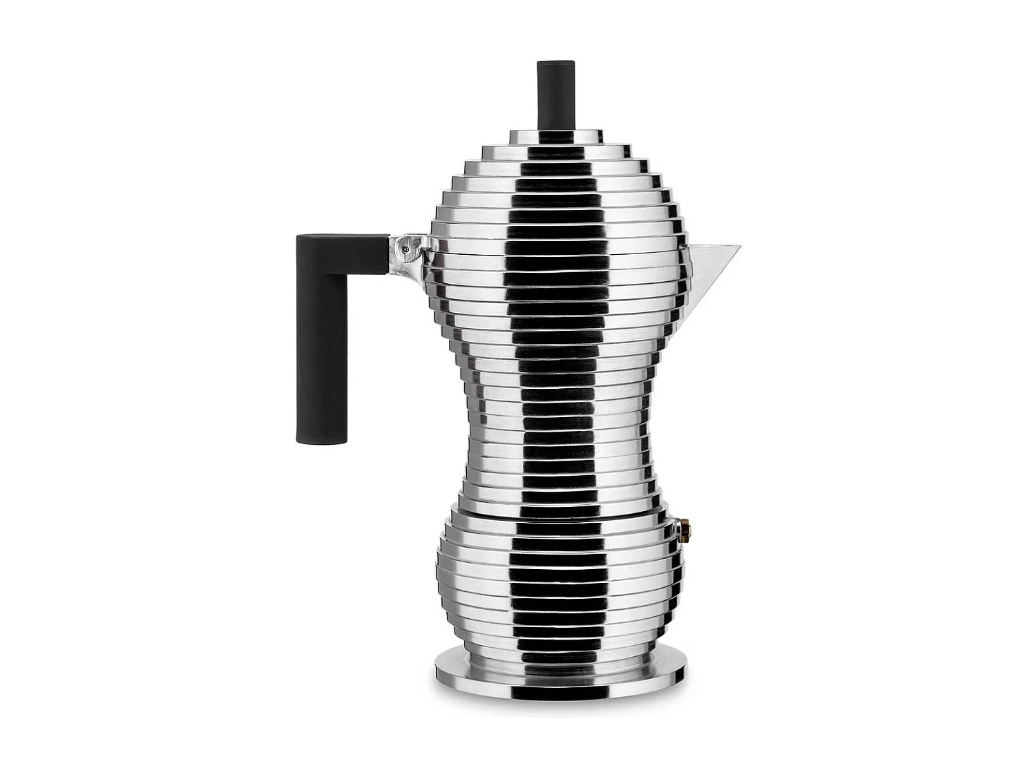 PULCINA, cafetière à induction 6 tasses avec poignée noire, Alessi