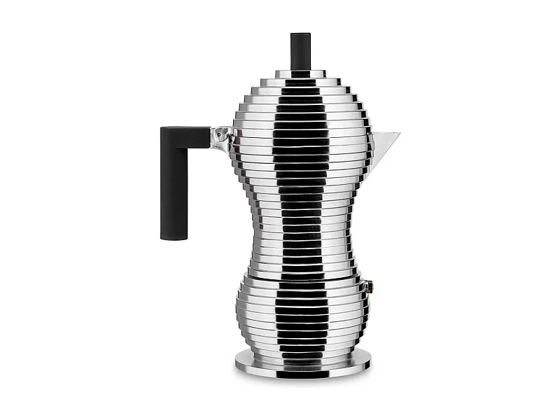 PULCINA, Cafetera de inducción de 6 tazas con mango negro, Alessi
