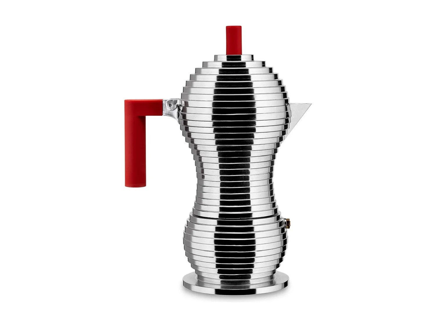 PULCINA, cafetière à induction 6 tasses avec poignée rouge, Alessi