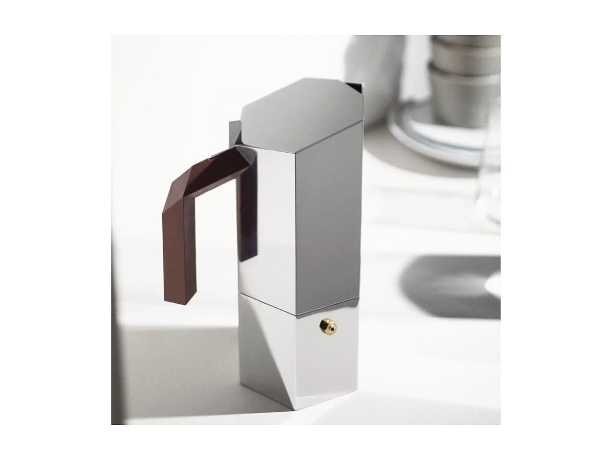 MENHIR, cafetière 3 tasses en acier chromé, Alessi