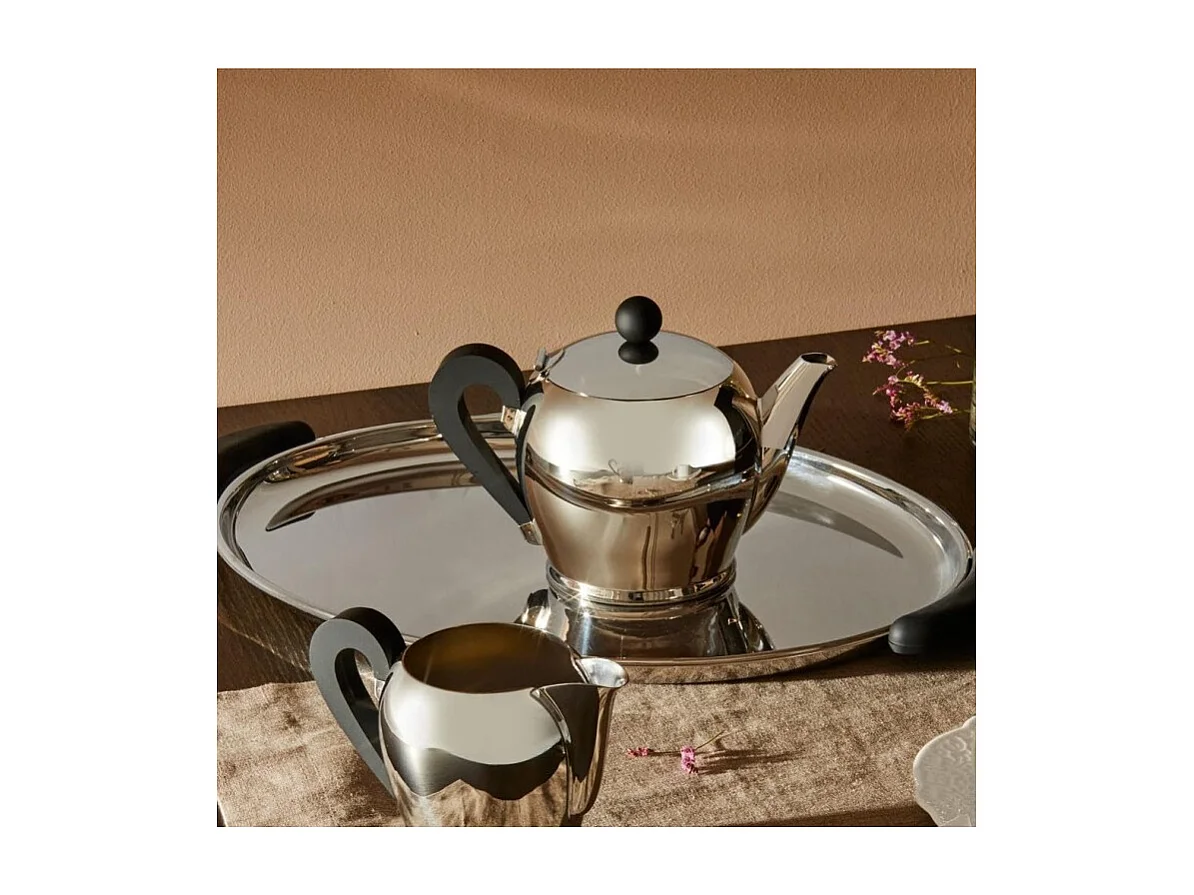 BOMBÈ, verchroomde stalen theepot, Alessi