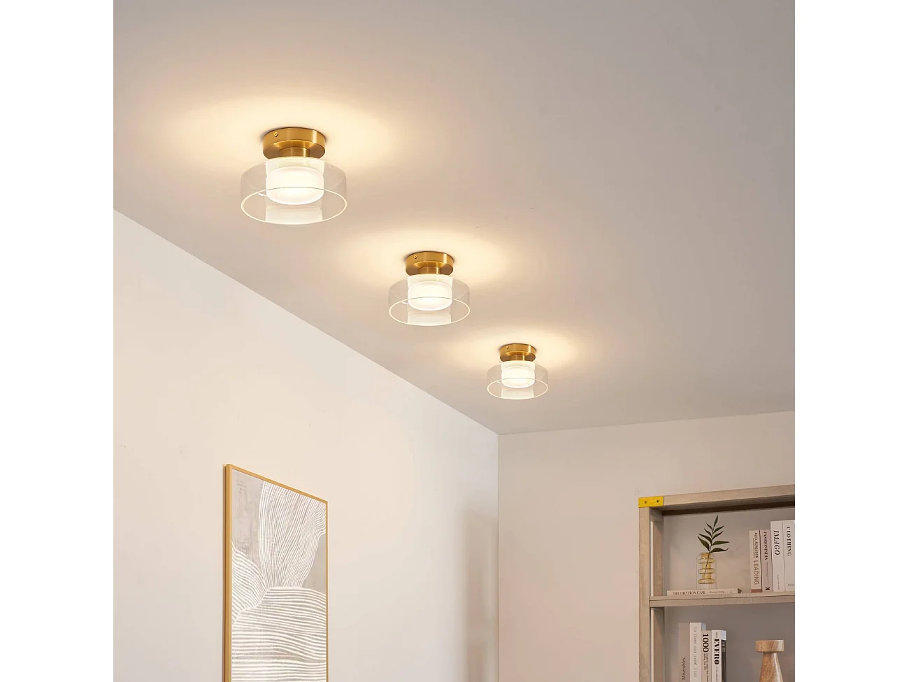 Applique ou spot en métal laiton et verre transparent 20 cm  - Valdo