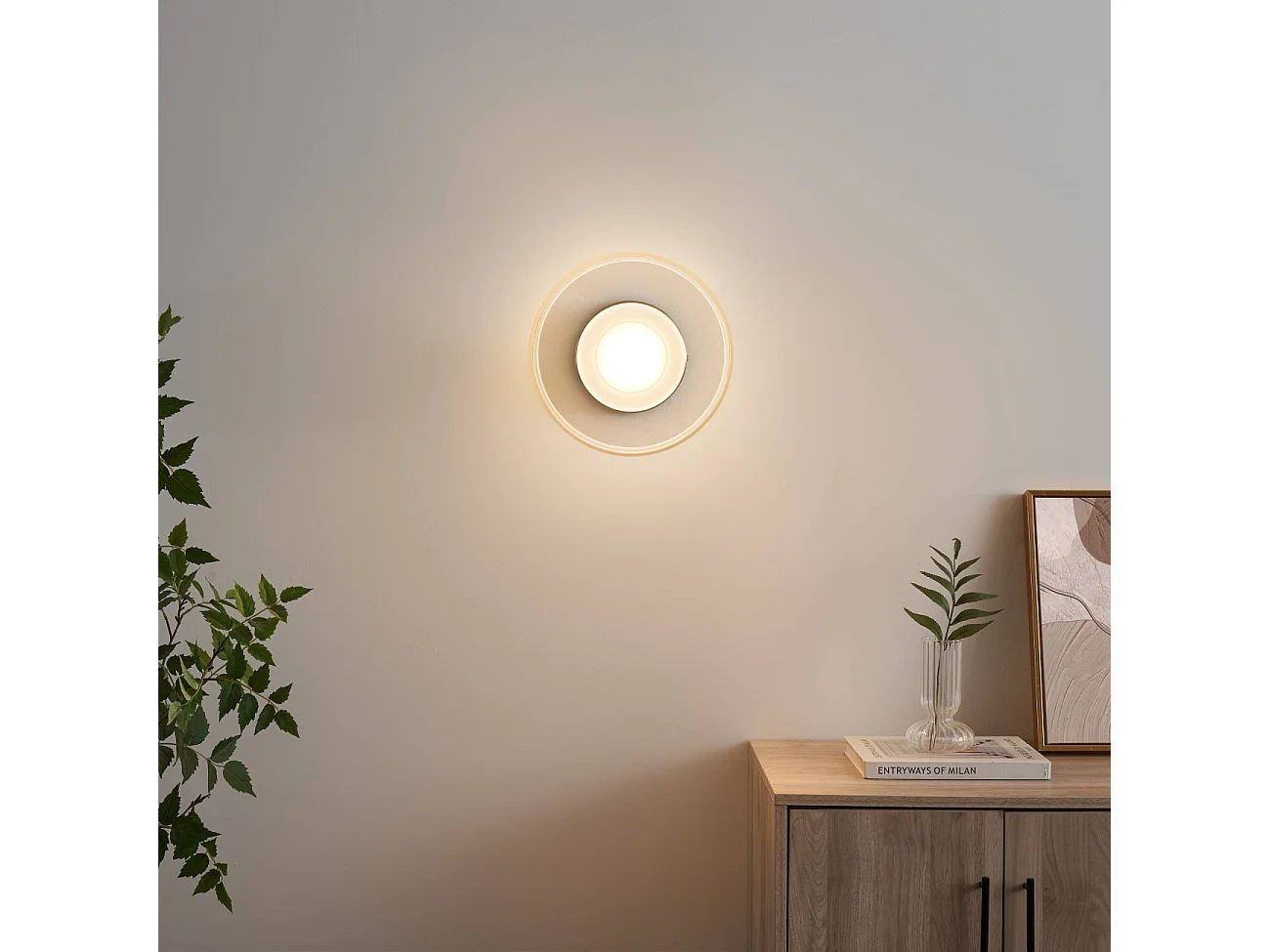 Applique ou spot en métal laiton et verre transparent 20 cm  - Valdo