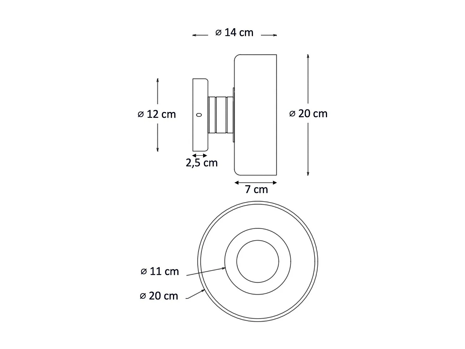 Applique ou spot en métal laiton et verre transparent 20 cm  - Valdo