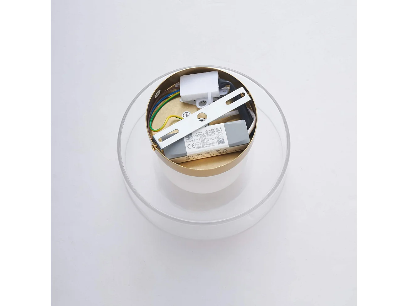 Applique ou spot en métal laiton et verre transparent 20 cm  - Valdo