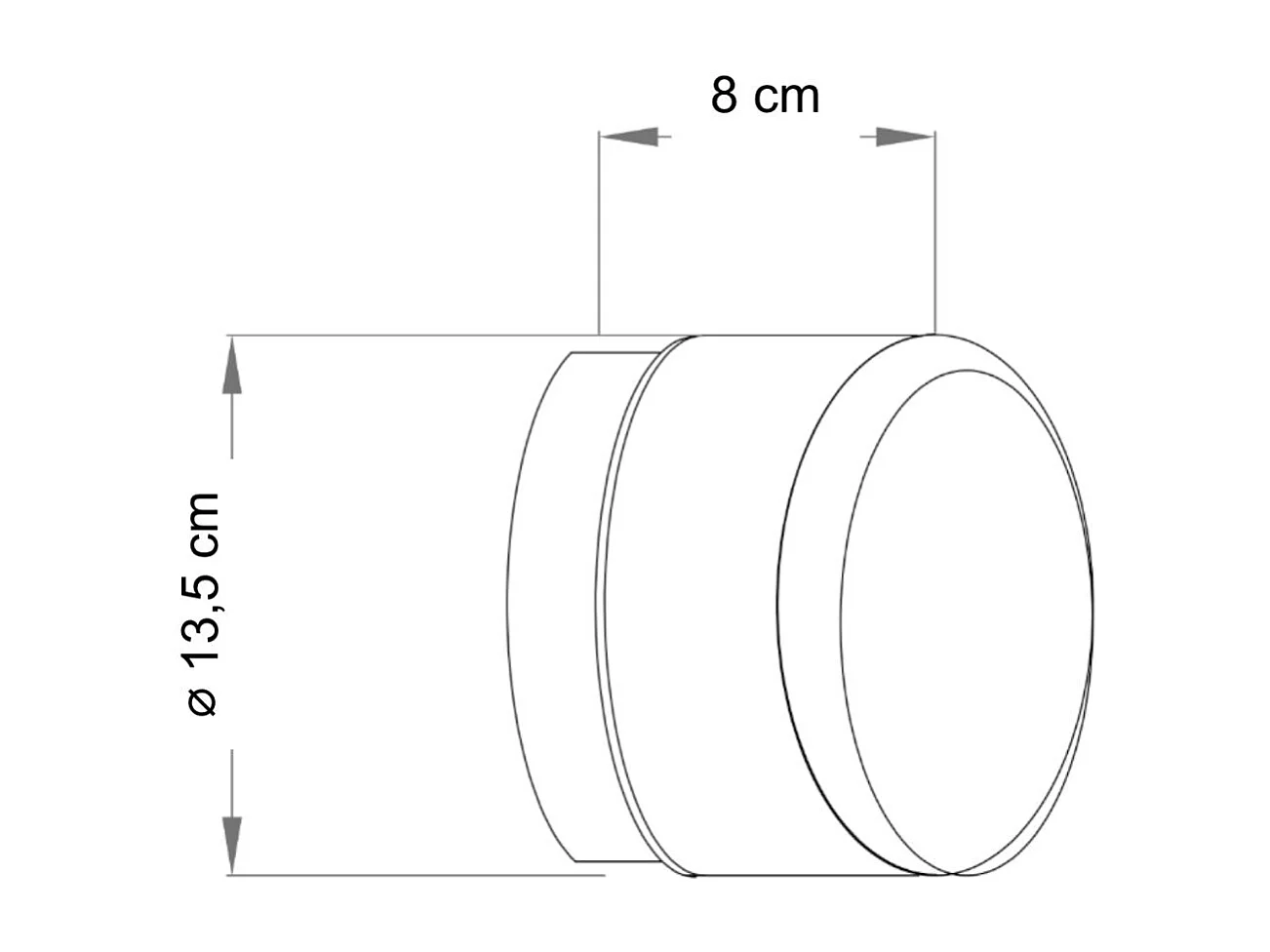 Petit spot rond LED en verre opale et métal noir - Solvan
