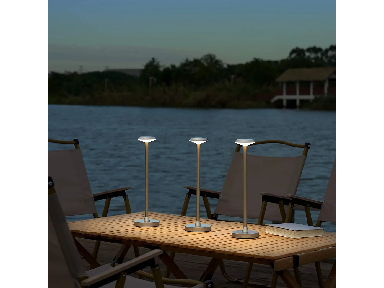 Lampe à poser tactile dorée LED dimmable design minimaliste IP44 - Rico