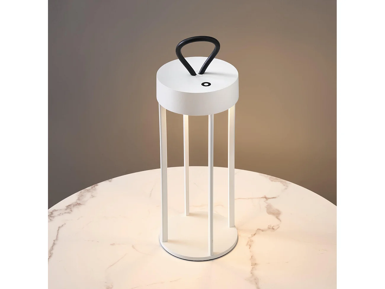 Petite lanterne blanche à poser LED dimmable pour extérieur - Astréa