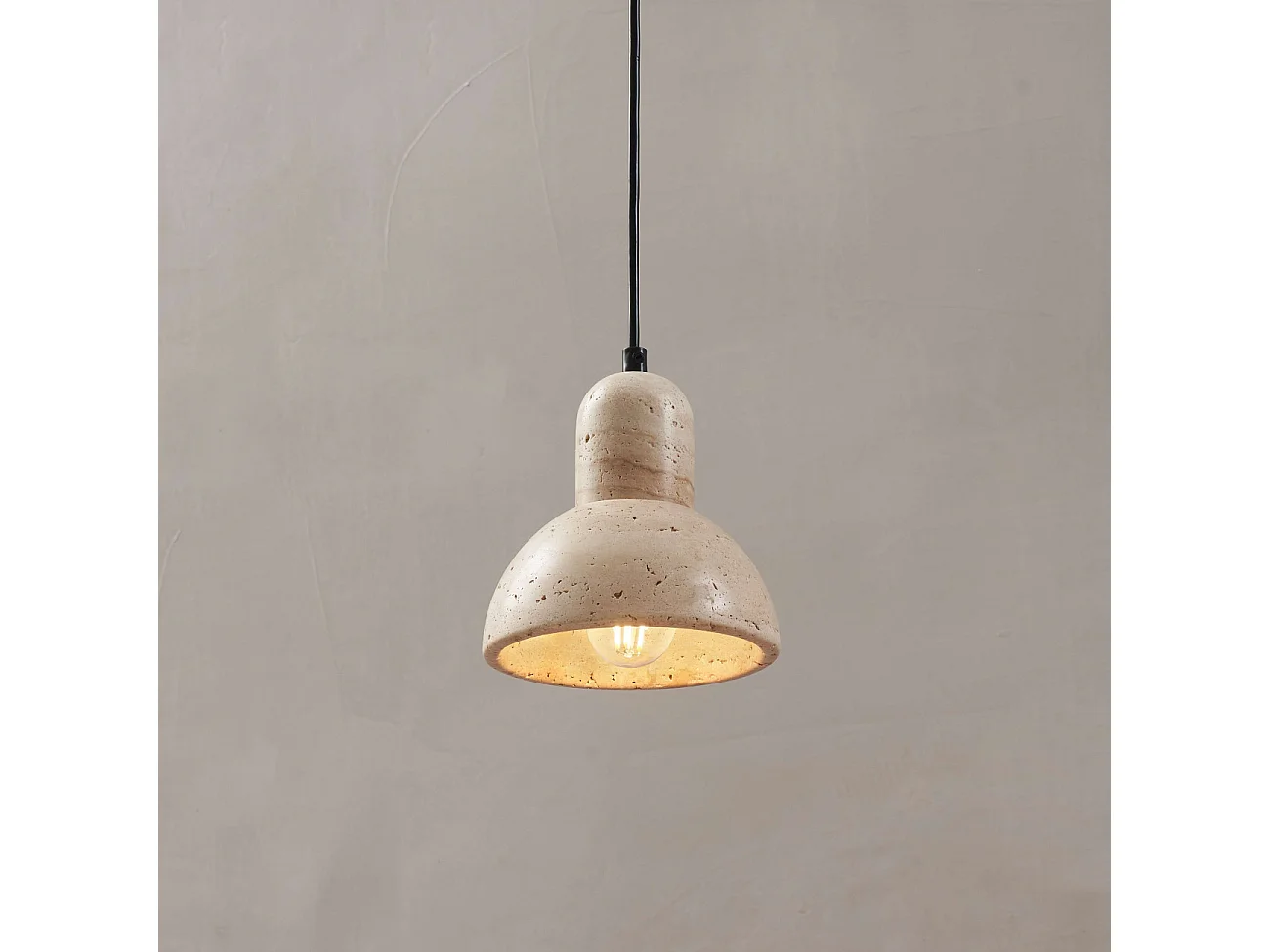 Suspension moderne finition beige effet pierre naturelle - Lioren