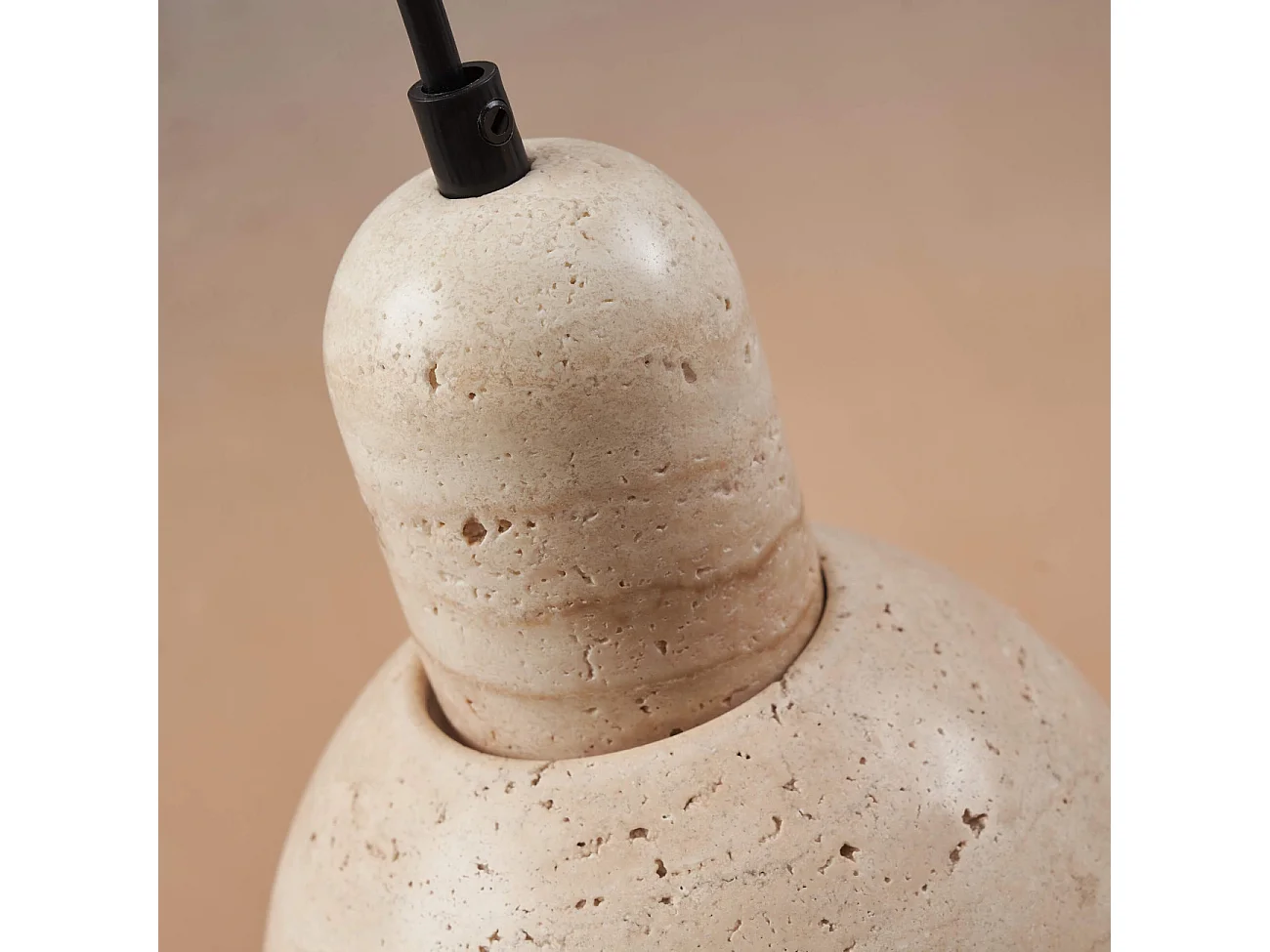 Suspension moderne finition beige effet pierre naturelle - Lioren