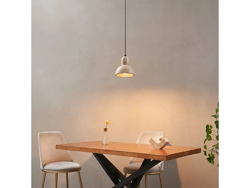 Suspension moderne finition beige effet pierre naturelle - Lioren