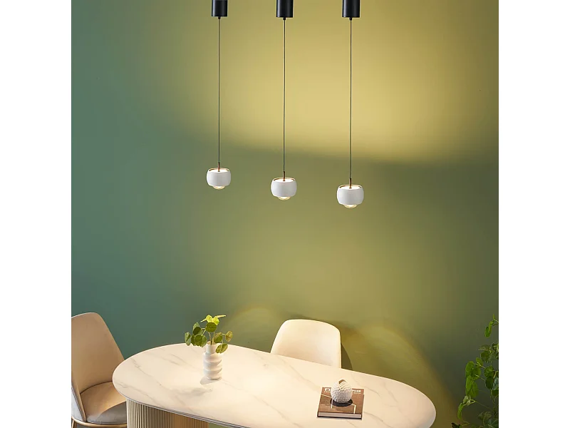 Petite suspension minimaliste blanche dimmable câble ajustable  - Finn