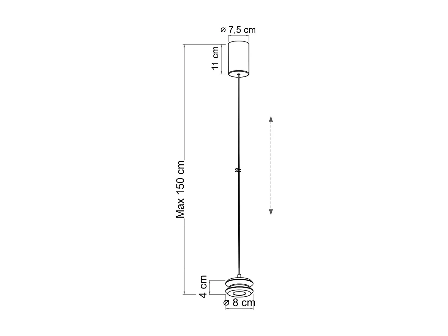 Suspension LED dimmable cylindre noir hauteur réglable design minimaliste - Rive