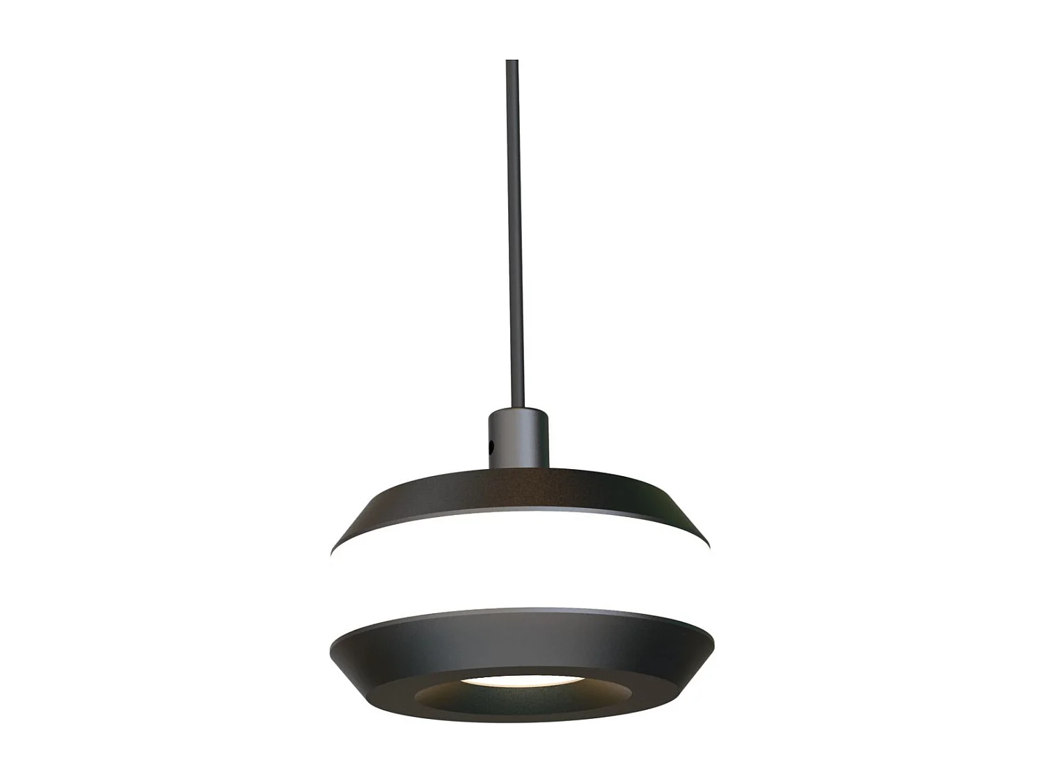 Suspension LED dimmable cylindre noir hauteur réglable design minimaliste - Rive