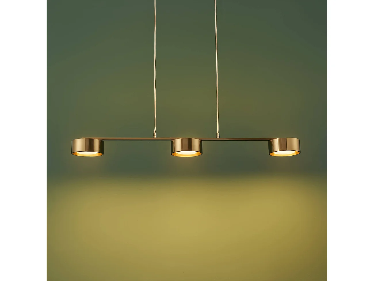 Suspension triple métal laiton 3 spots LED dimmable - Prins