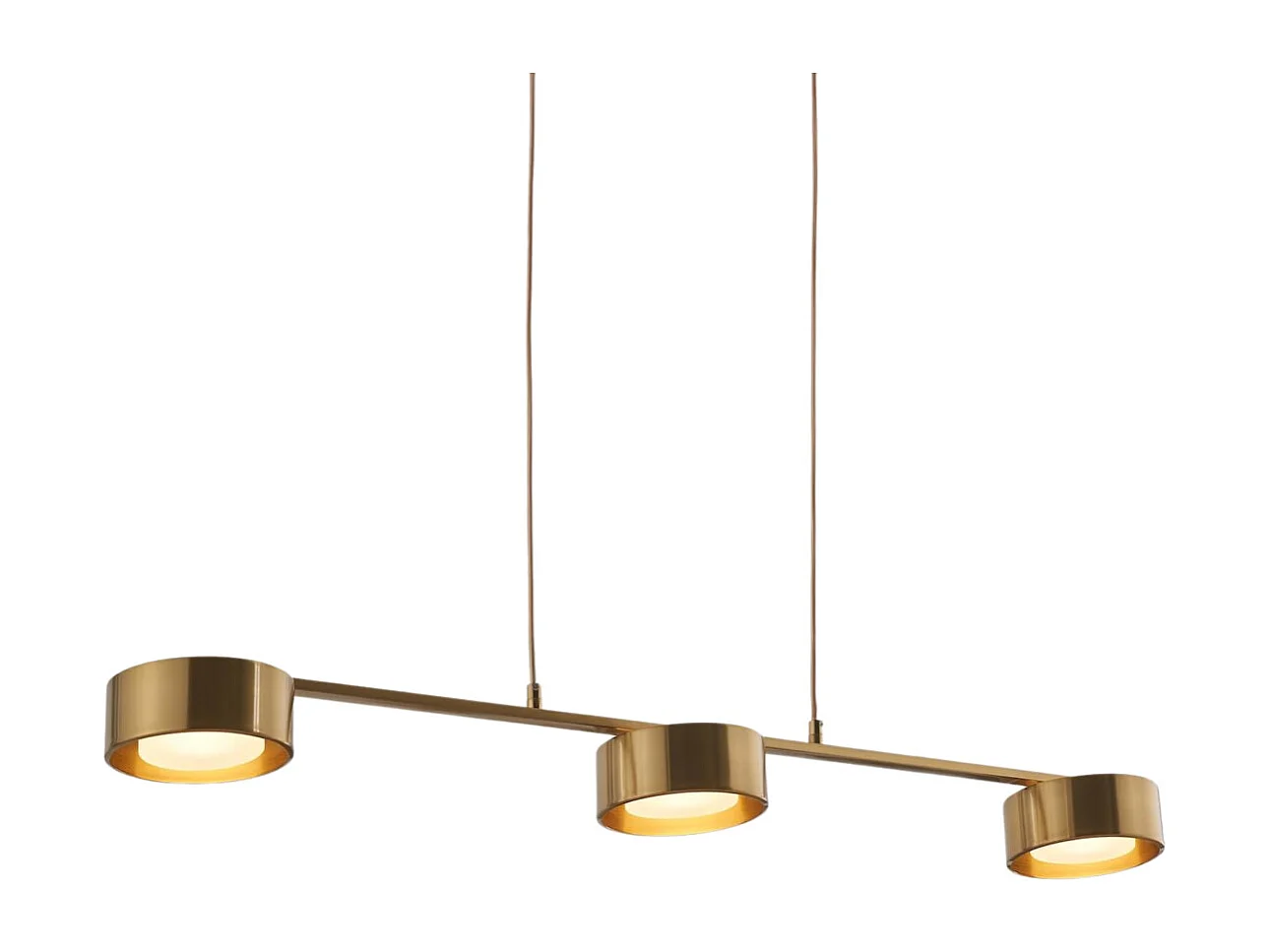 Suspension triple métal laiton 3 spots LED dimmable - Prins