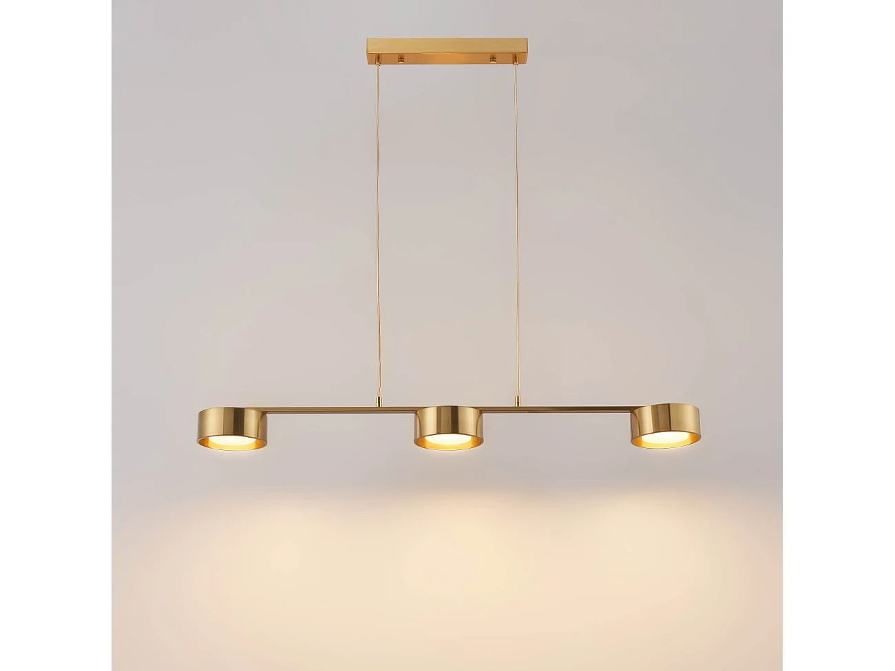 Suspension triple métal laiton 3 spots LED dimmable - Prins