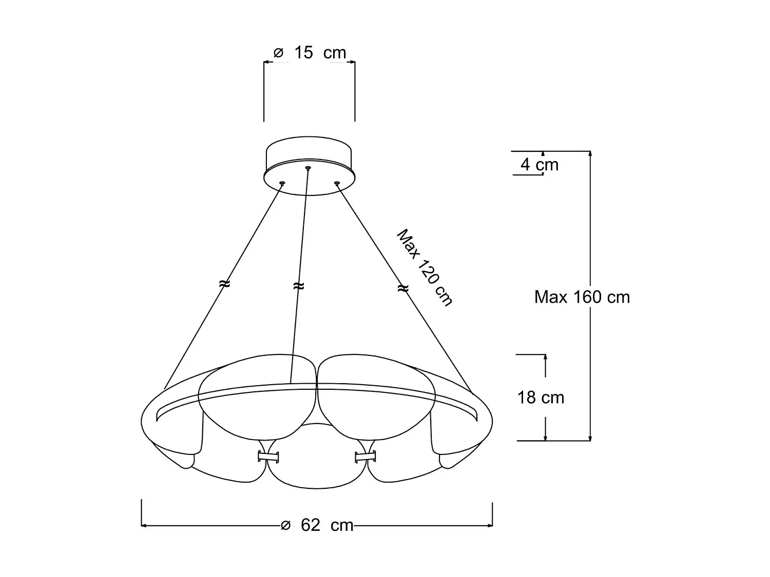 Suspension circulaire dorée LED dimmable verre dépoli 62 cm - Cristalia