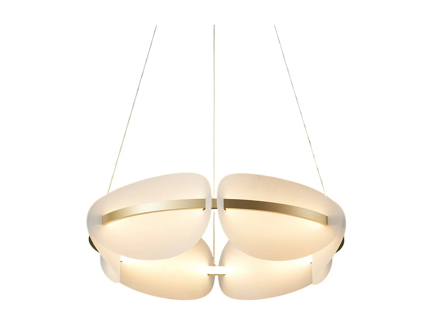 Suspension circulaire dorée LED dimmable verre dépoli 62 cm - Cristalia