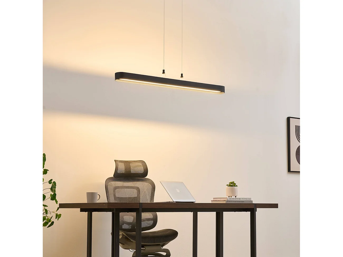 Suspension ovale noire 115 cm éclairage LED dimmable - Oswin