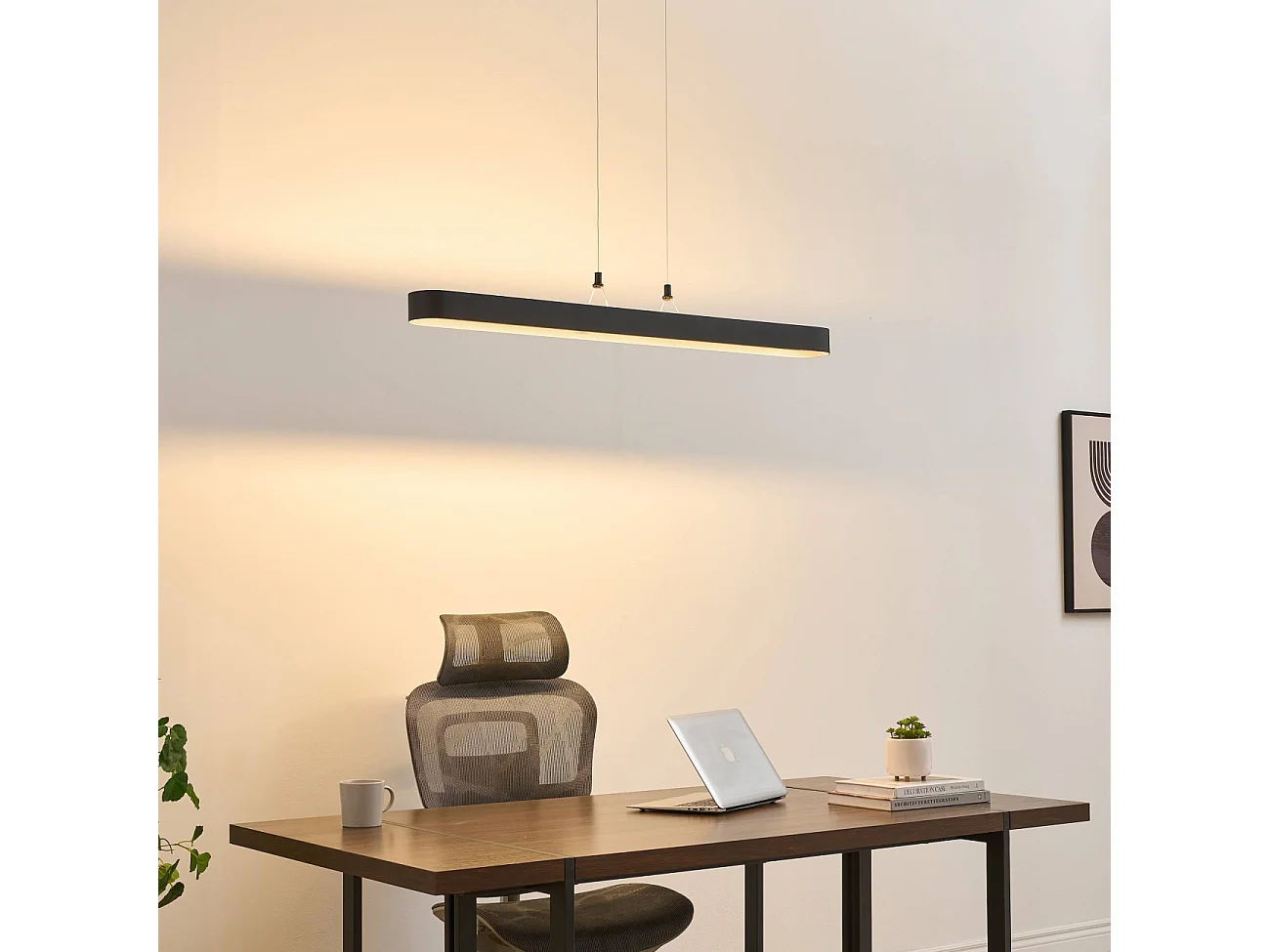 Suspension ovale noire 115 cm éclairage LED dimmable - Oswin