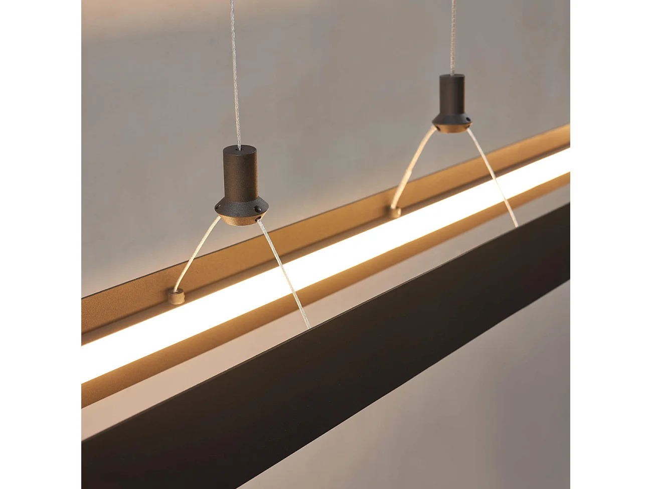 Suspension ovale noire 115 cm éclairage LED dimmable - Oswin