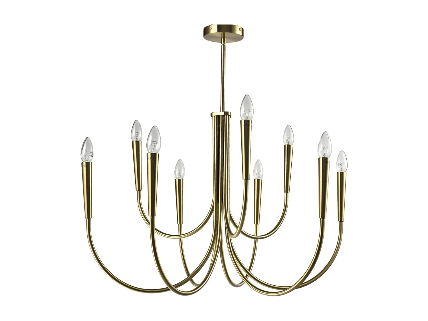 Lustre à bras multiples laiton style chandelier moderne 80 cm - Kaelisma