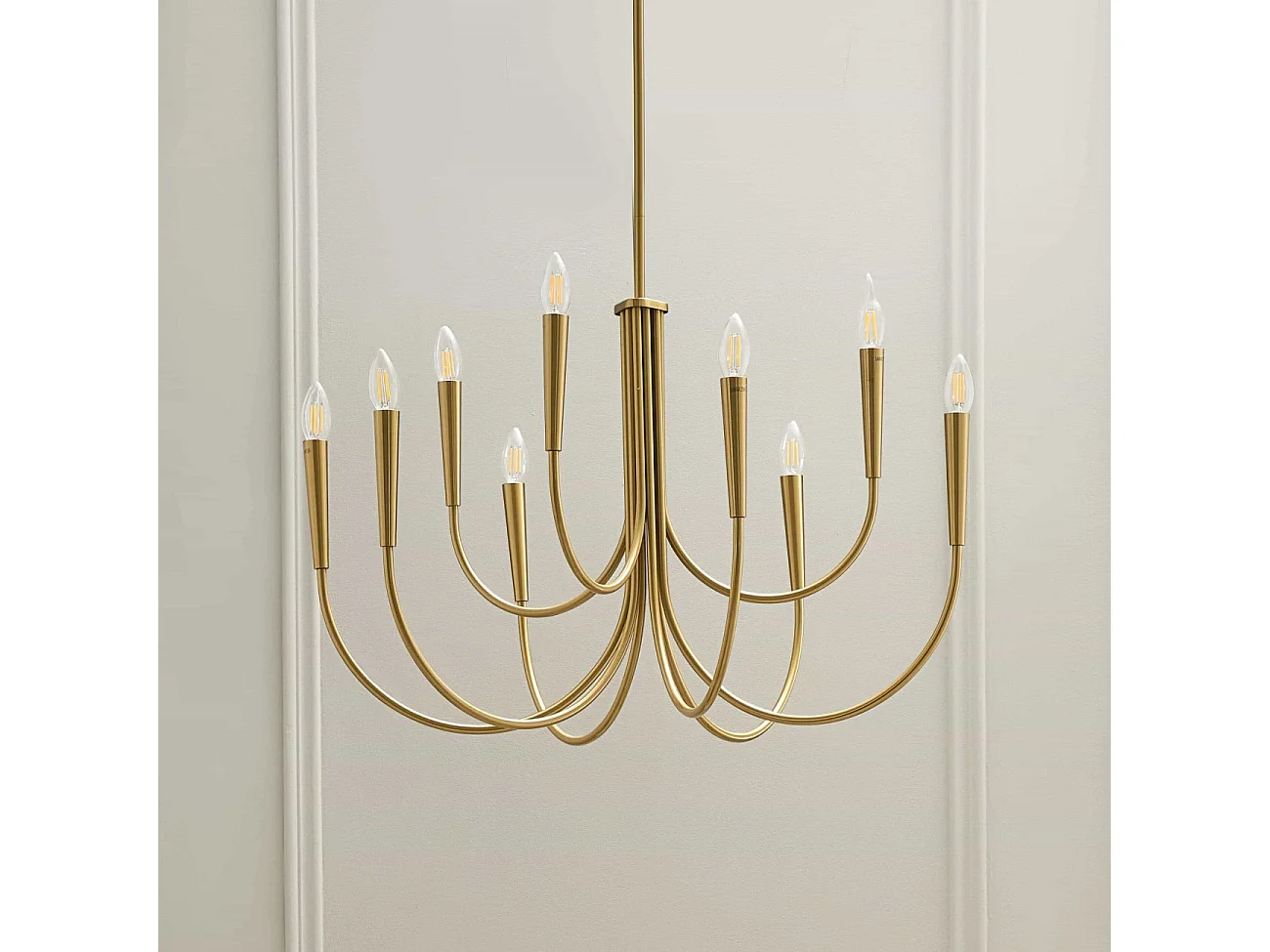 Lustre à bras multiples laiton style chandelier moderne 80 cm - Kaelisma