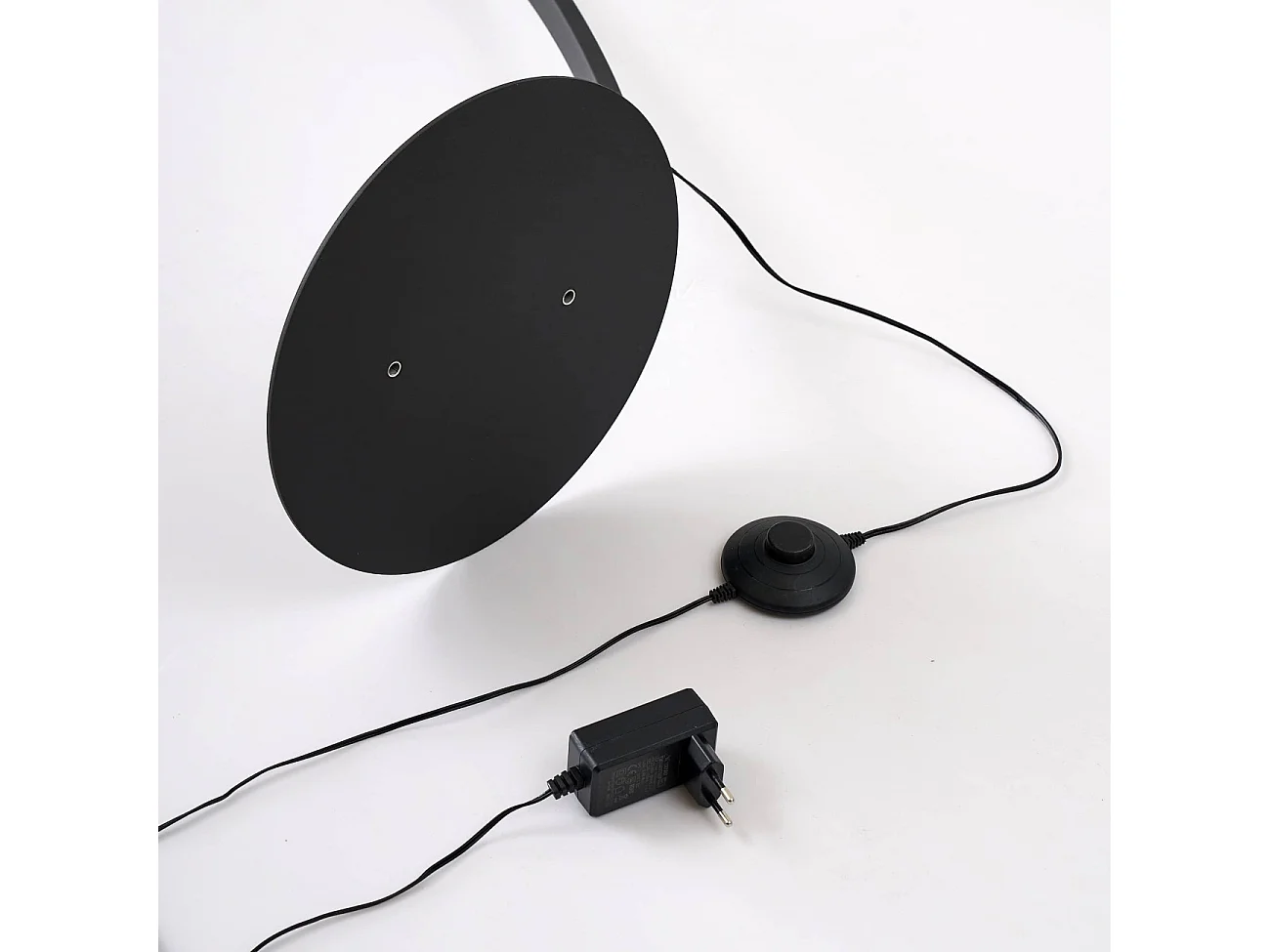 Grand lampadaire courbé LED dimmable noir 184 cm - Thalia