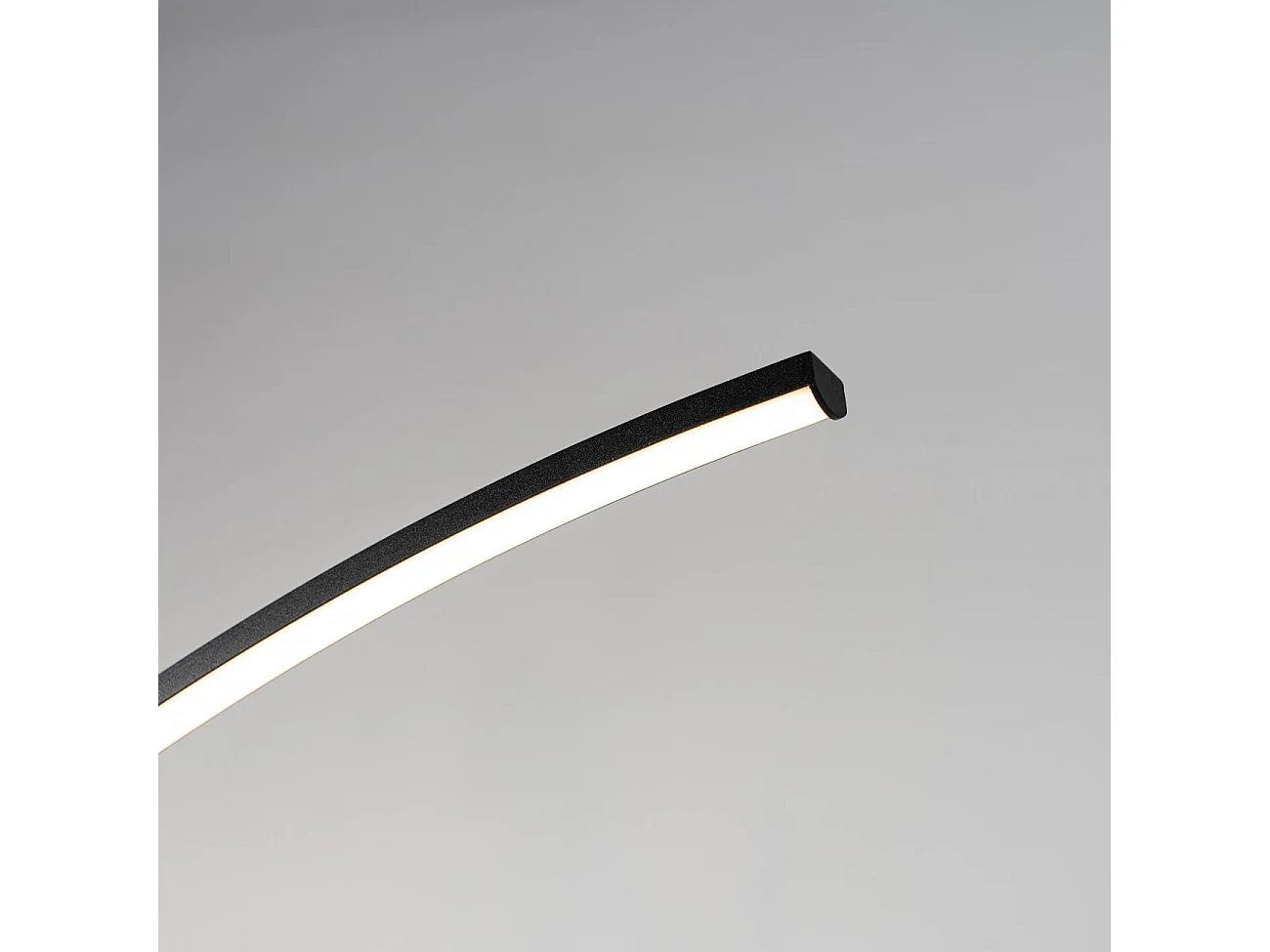 Grand lampadaire courbé LED dimmable noir 184 cm - Thalia
