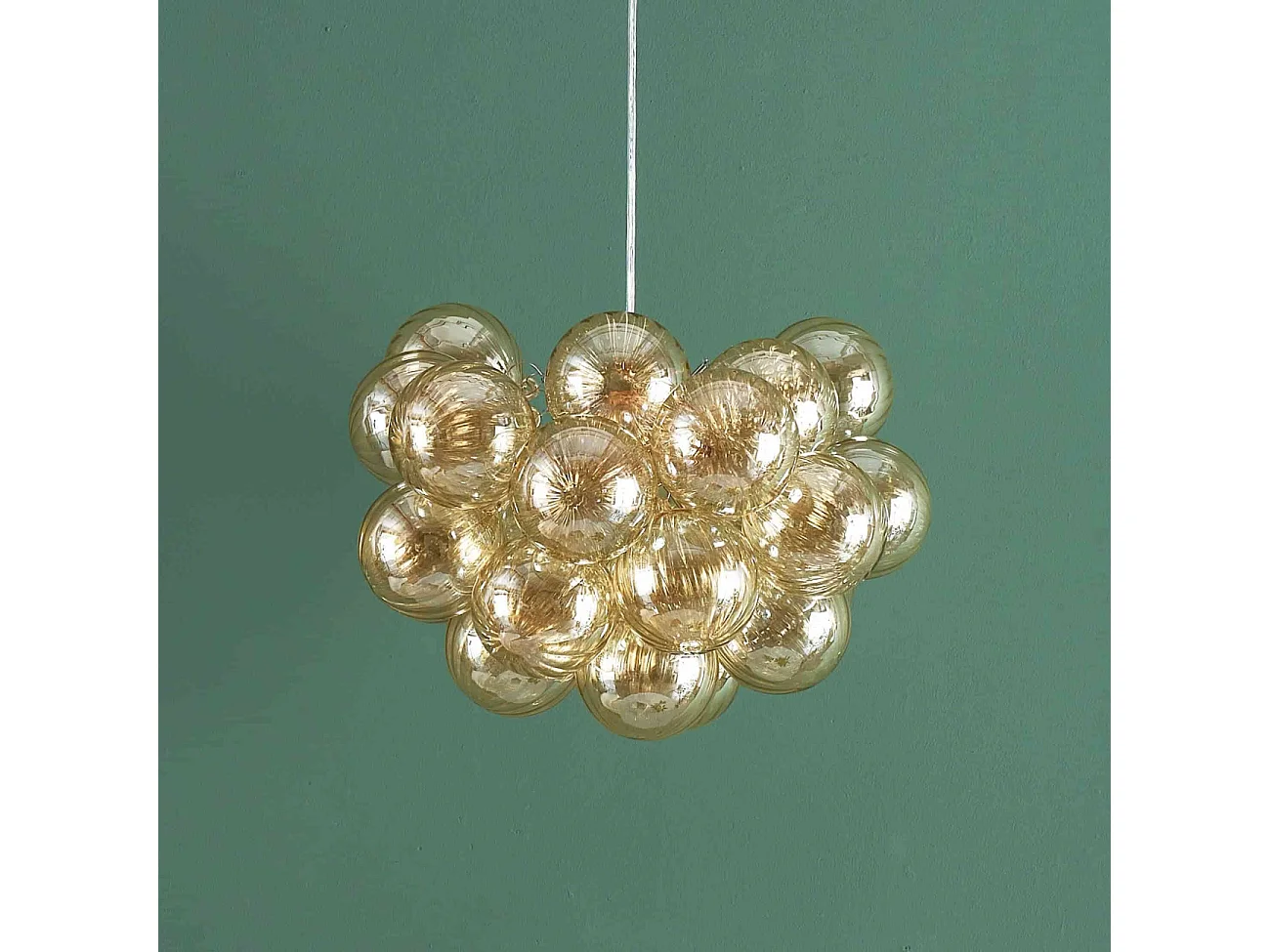 Suspension grappe décorative boules en verre ambrées - Maeli