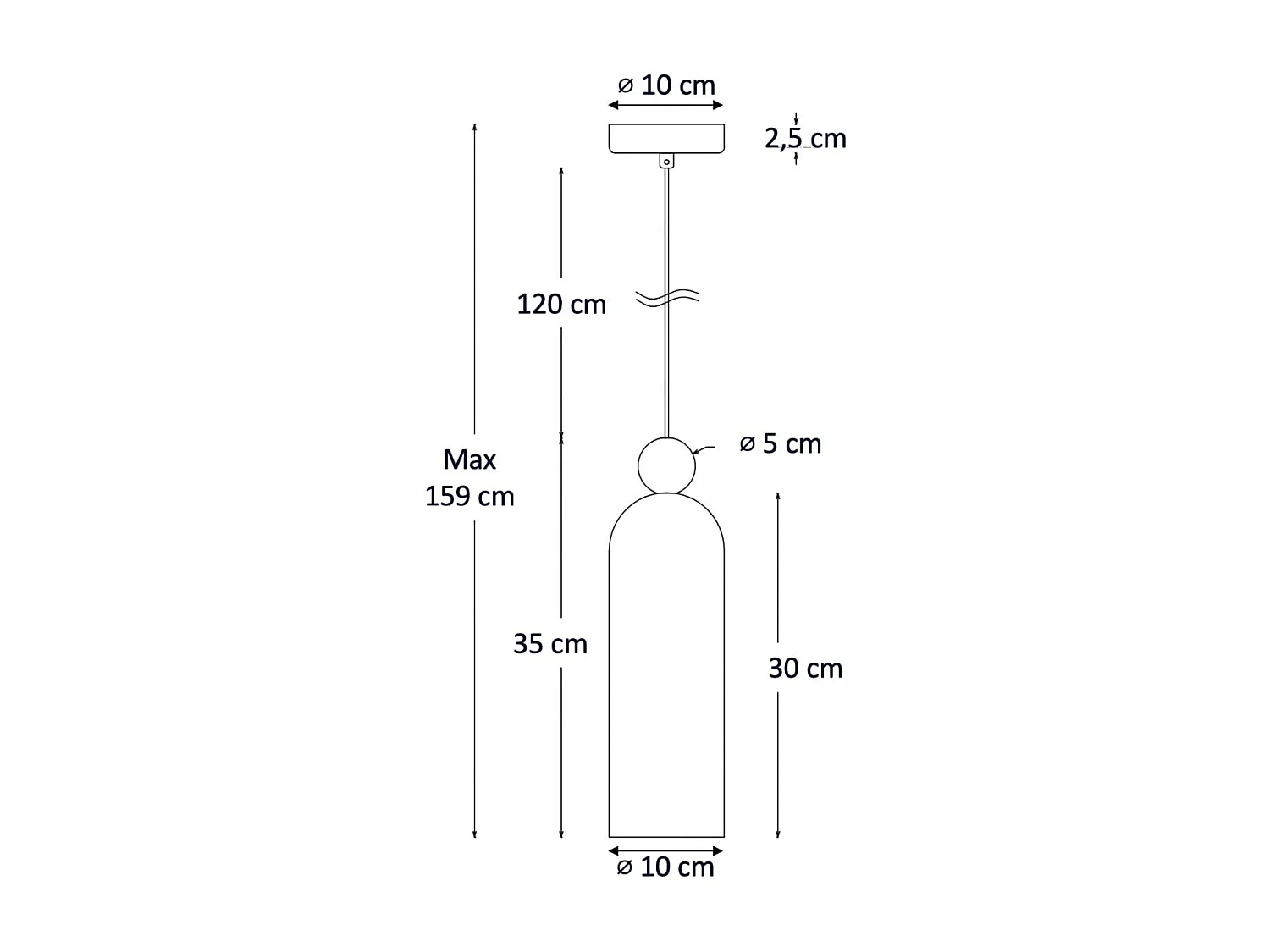 Suspension dorée verre opal et cannelé  - Leonora