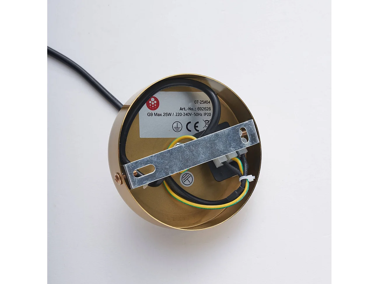 Suspension élégante travertin et boule en verre opalin - Silvia