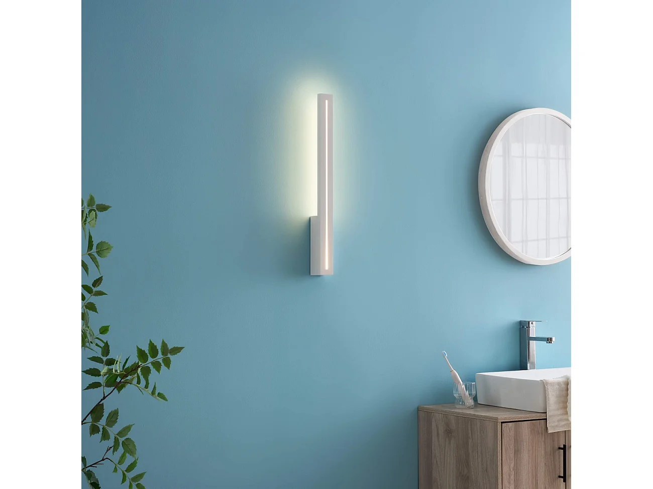 Applique LED blanche rectangulaire à éclairage indirect IP54 - Noméris