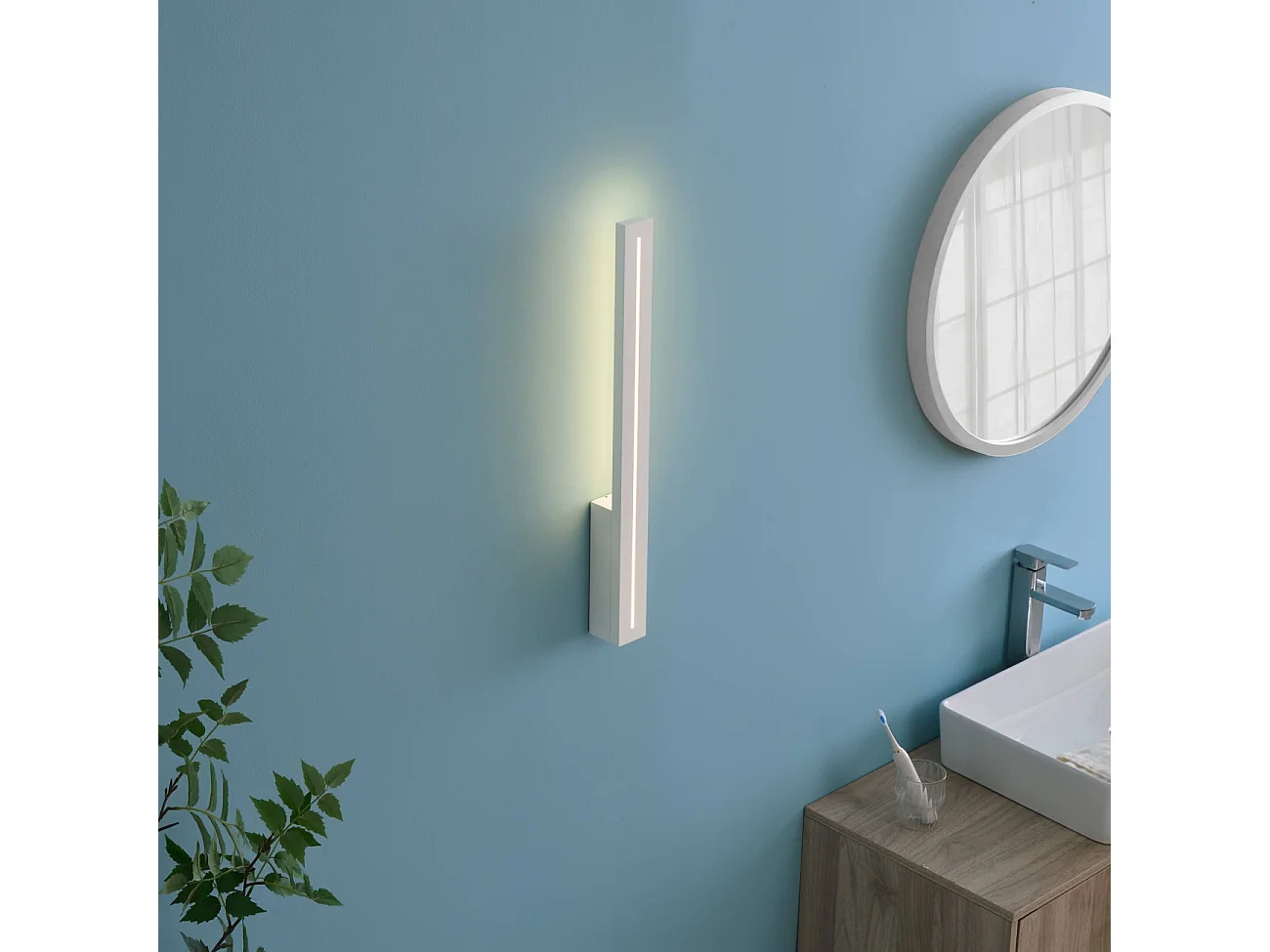 Applique LED blanche rectangulaire à éclairage indirect IP54 - Noméris