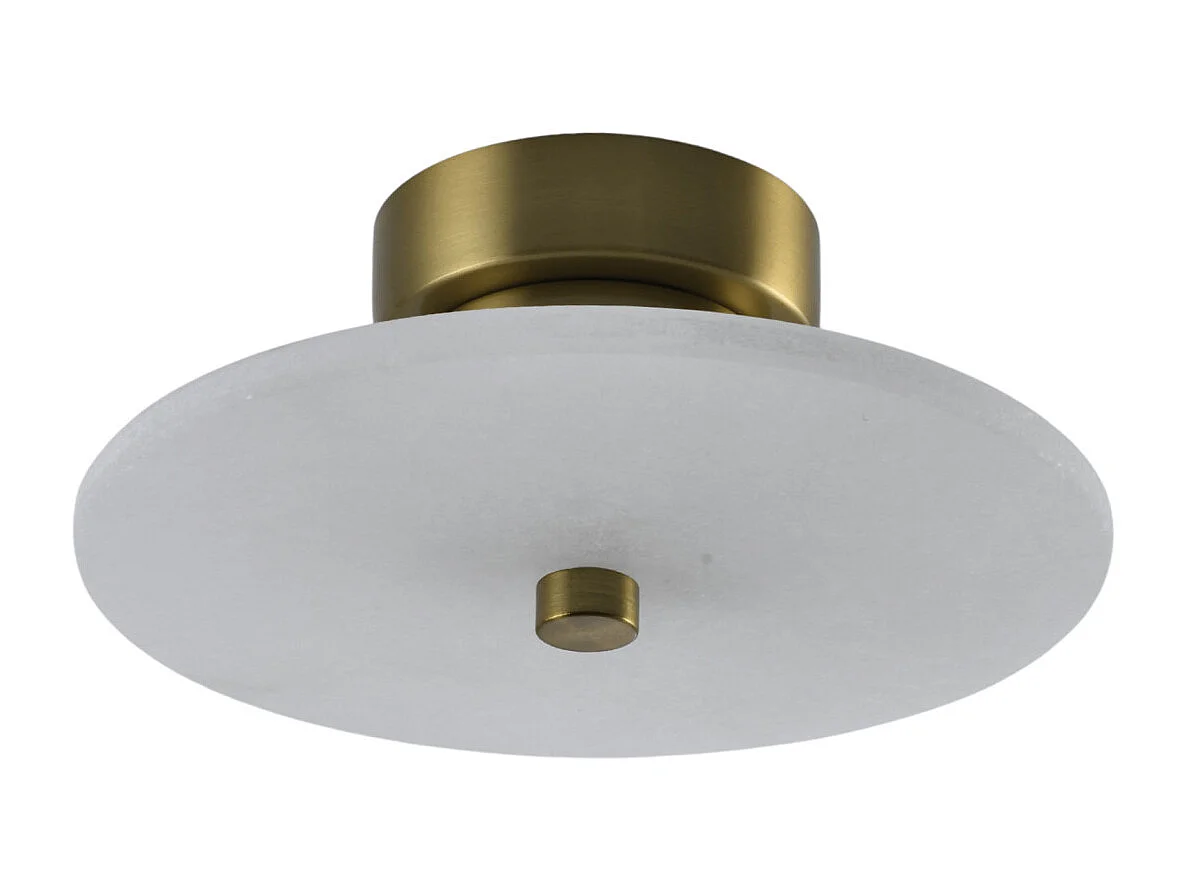 Petit spot ou applique ronde en marbre blanc avec détail doré - Lilasea